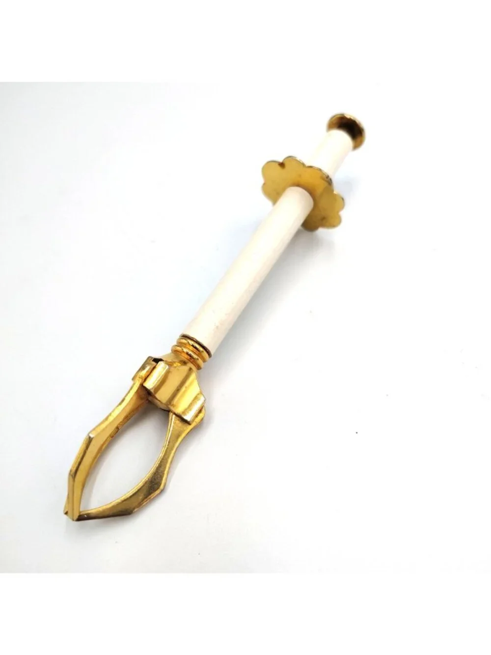 Vintage Mechanical Olive Pickle Server Gold Tone Claw Hors d'Oeuvre Grabber MCM